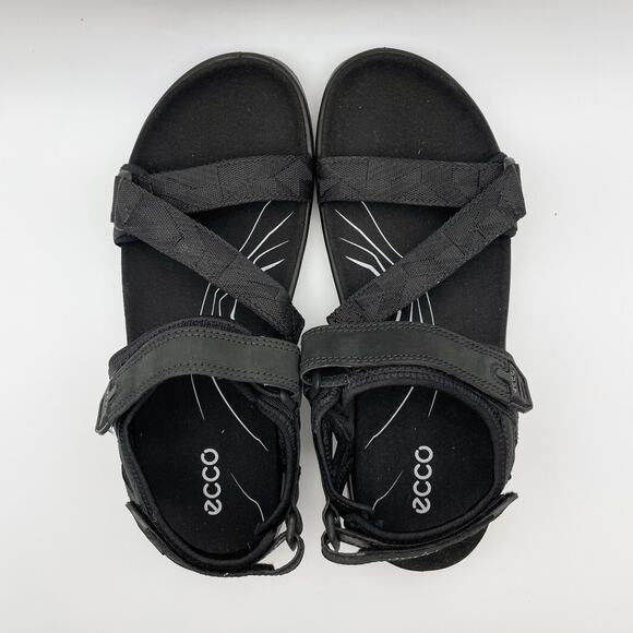 Ecco Men\'s Yucatan Coast Sandal US 11-11.5 EU 45 Black Leather Casual Sporty NIB main image 4